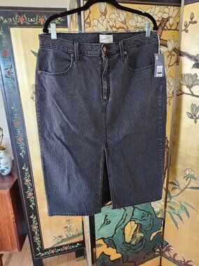 Black denim pencil skirt (14)